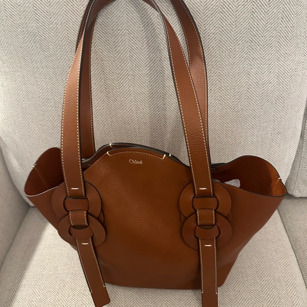Rare! Chloe Darryl Rich Brown Leather Tote - Picture 16 of 16
